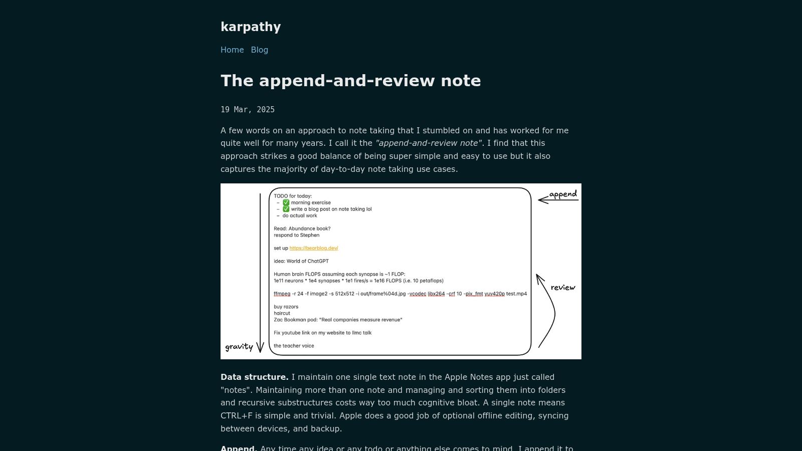 The Append-and-Review Note – Agile Writing