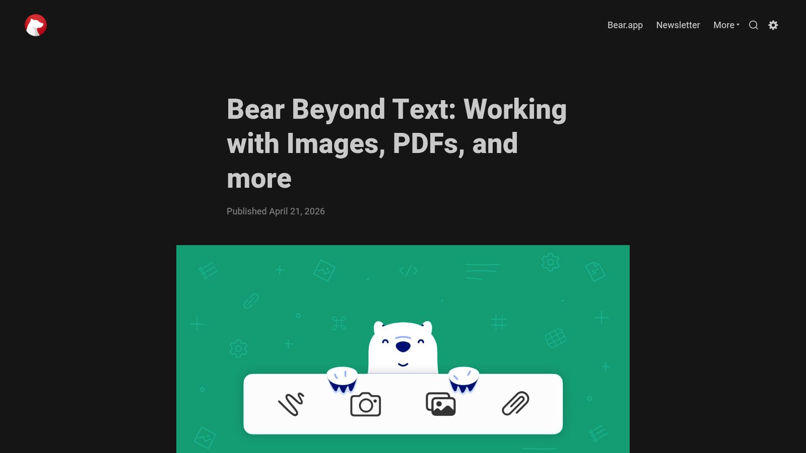 Bear Beyond Text: Working with Images, PDFs, and More – Agile Writing